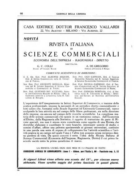 Giornale della libreria organo ufficiale della Associazione italiana editori