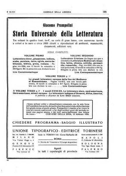 Giornale della libreria organo ufficiale della Associazione italiana editori