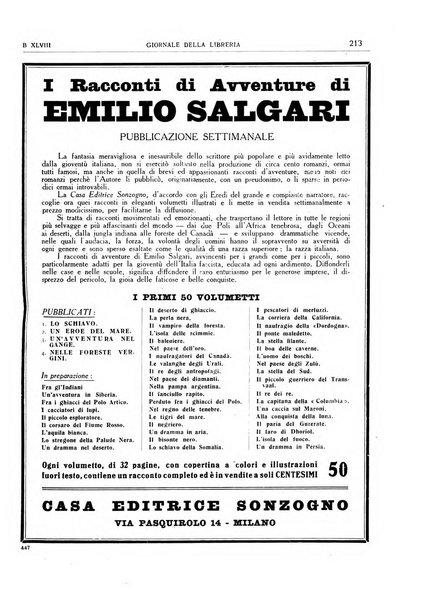 Giornale della libreria organo ufficiale della Associazione italiana editori