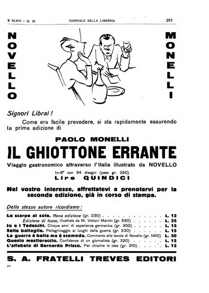 Giornale della libreria organo ufficiale della Associazione italiana editori