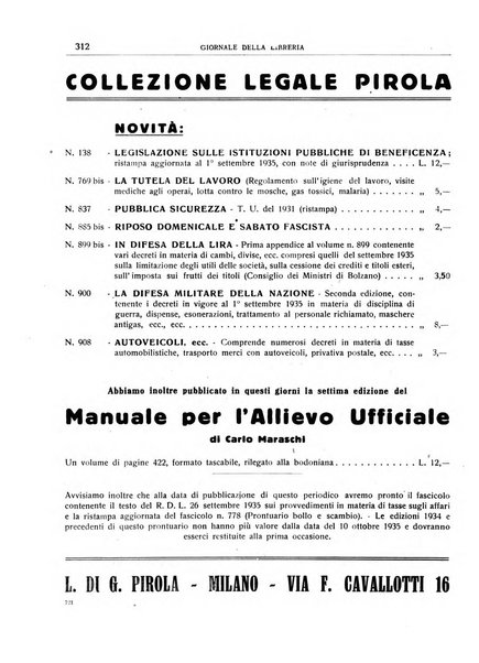 Giornale della libreria organo ufficiale della Associazione italiana editori