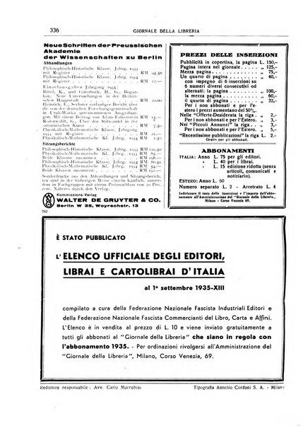 Giornale della libreria organo ufficiale della Associazione italiana editori