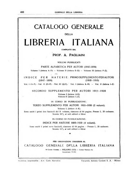 Giornale della libreria organo ufficiale della Associazione italiana editori