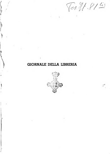 Giornale della libreria organo ufficiale della Associazione italiana editori