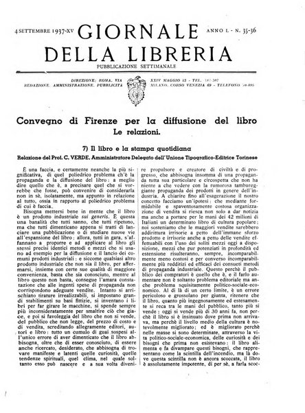 Giornale della libreria organo ufficiale della Associazione italiana editori