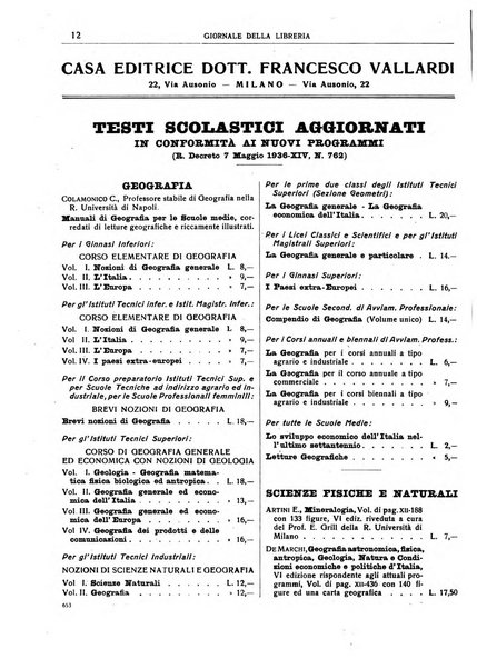 Giornale della libreria organo ufficiale della Associazione italiana editori