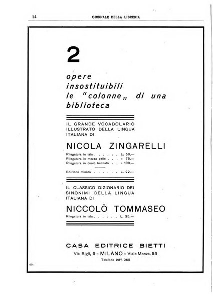 Giornale della libreria organo ufficiale della Associazione italiana editori