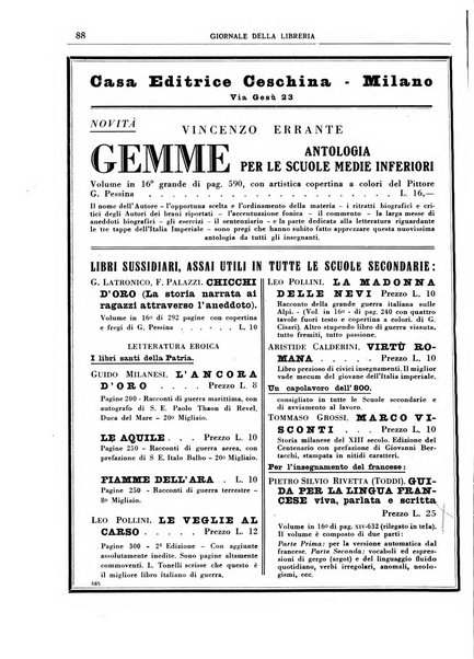 Giornale della libreria organo ufficiale della Associazione italiana editori