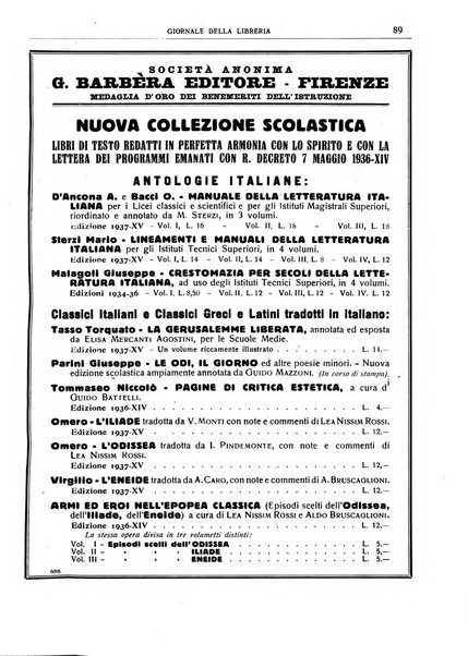 Giornale della libreria organo ufficiale della Associazione italiana editori