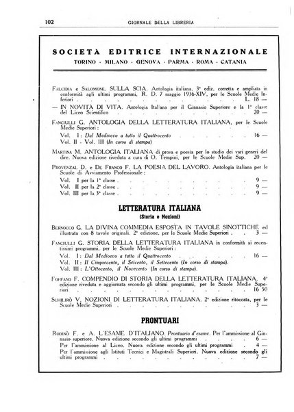 Giornale della libreria organo ufficiale della Associazione italiana editori