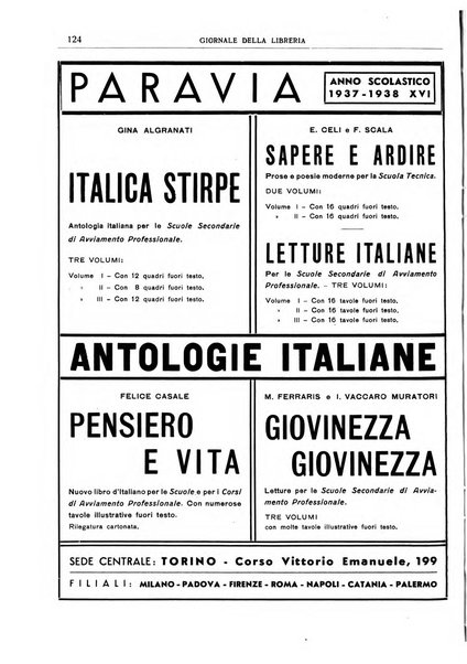 Giornale della libreria organo ufficiale della Associazione italiana editori