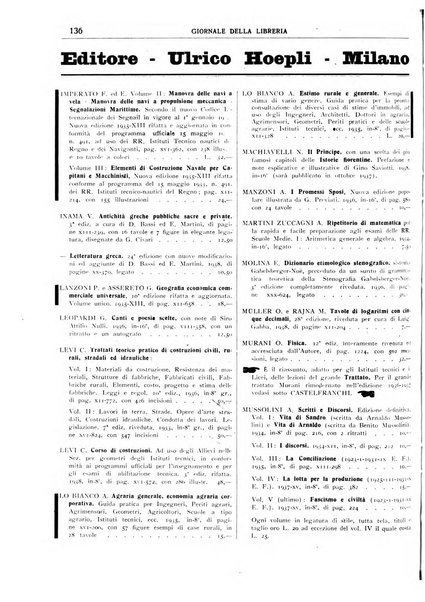 Giornale della libreria organo ufficiale della Associazione italiana editori