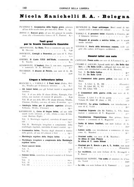 Giornale della libreria organo ufficiale della Associazione italiana editori