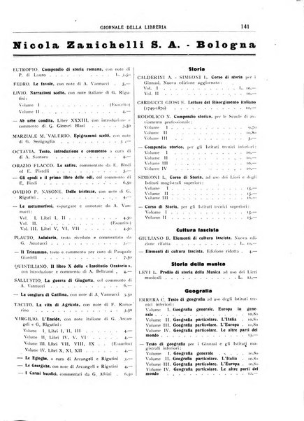 Giornale della libreria organo ufficiale della Associazione italiana editori