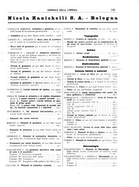 Giornale della libreria organo ufficiale della Associazione italiana editori