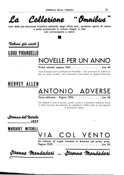 Giornale della libreria organo ufficiale della Associazione italiana editori