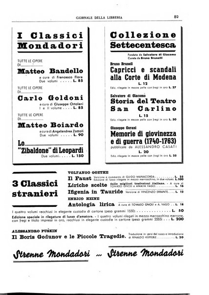 Giornale della libreria organo ufficiale della Associazione italiana editori