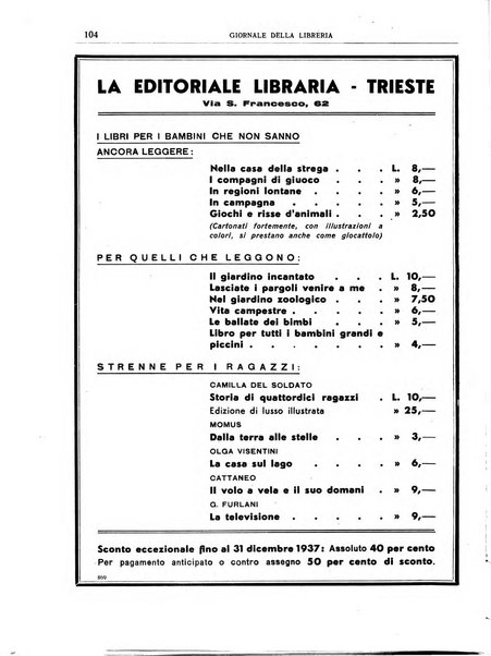 Giornale della libreria organo ufficiale della Associazione italiana editori