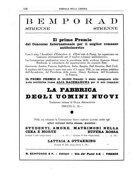 Giornale della libreria organo ufficiale della Associazione italiana editori