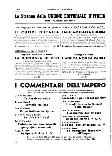 Giornale della libreria organo ufficiale della Associazione italiana editori