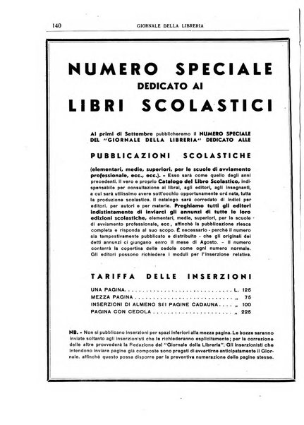 Giornale della libreria organo ufficiale della Associazione italiana editori