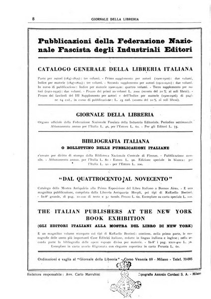 Giornale della libreria organo ufficiale della Associazione italiana editori