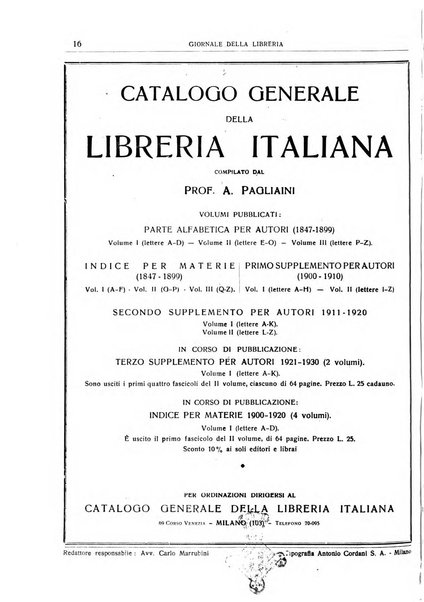 Giornale della libreria organo ufficiale della Associazione italiana editori