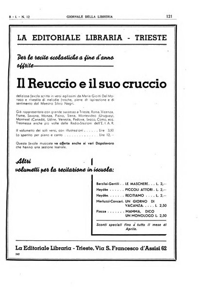 Giornale della libreria organo ufficiale della Associazione italiana editori