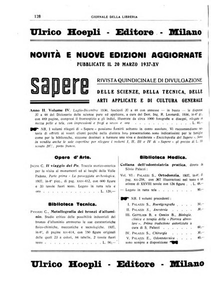 Giornale della libreria organo ufficiale della Associazione italiana editori