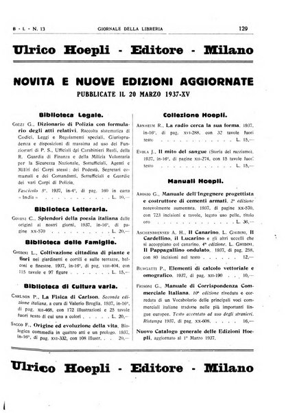 Giornale della libreria organo ufficiale della Associazione italiana editori