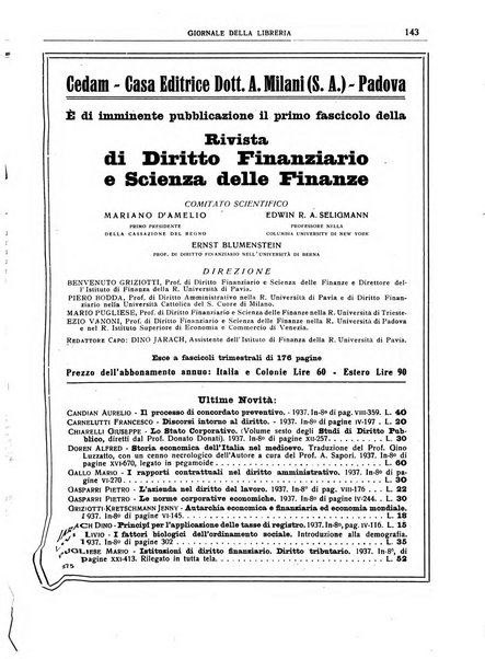 Giornale della libreria organo ufficiale della Associazione italiana editori