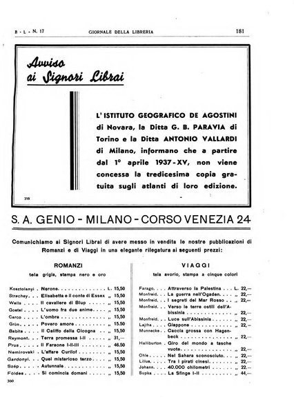 Giornale della libreria organo ufficiale della Associazione italiana editori