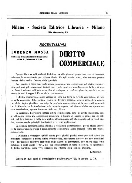 Giornale della libreria organo ufficiale della Associazione italiana editori