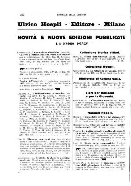 Giornale della libreria organo ufficiale della Associazione italiana editori