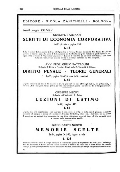 Giornale della libreria organo ufficiale della Associazione italiana editori