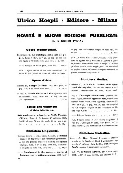 Giornale della libreria organo ufficiale della Associazione italiana editori