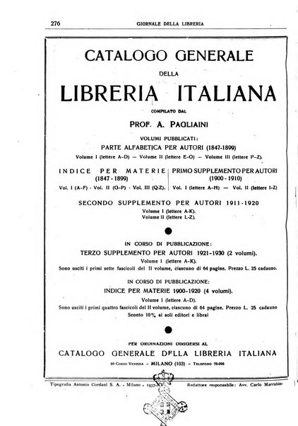 Giornale della libreria organo ufficiale della Associazione italiana editori