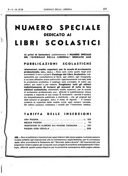 Giornale della libreria organo ufficiale della Associazione italiana editori