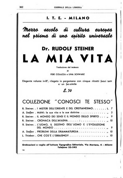 Giornale della libreria organo ufficiale della Associazione italiana editori