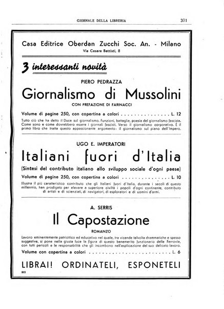 Giornale della libreria organo ufficiale della Associazione italiana editori