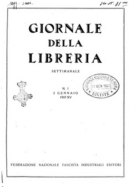 Giornale della libreria organo ufficiale della Associazione italiana editori