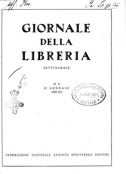 Giornale della libreria organo ufficiale della Associazione italiana editori