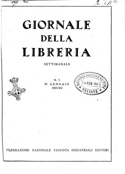 Giornale della libreria organo ufficiale della Associazione italiana editori