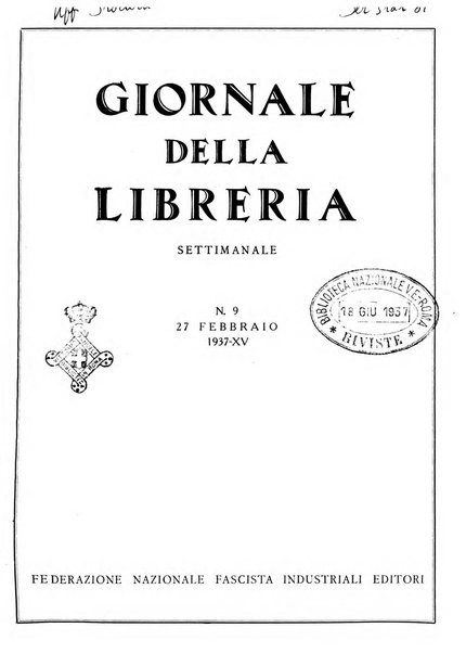 Giornale della libreria organo ufficiale della Associazione italiana editori