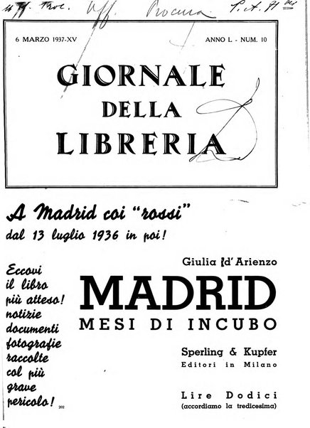 Giornale della libreria organo ufficiale della Associazione italiana editori