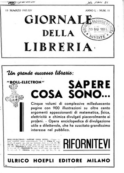 Giornale della libreria organo ufficiale della Associazione italiana editori