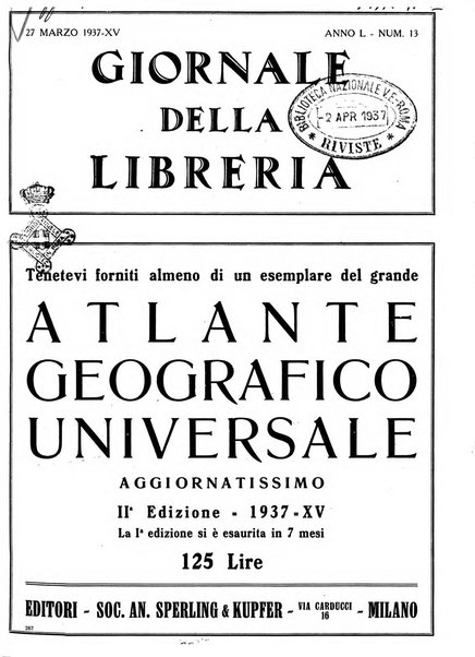 Giornale della libreria organo ufficiale della Associazione italiana editori