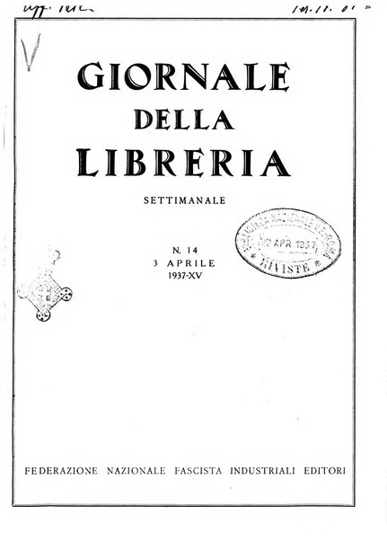 Giornale della libreria organo ufficiale della Associazione italiana editori