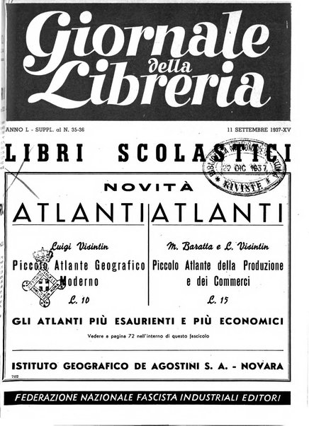 Giornale della libreria organo ufficiale della Associazione italiana editori