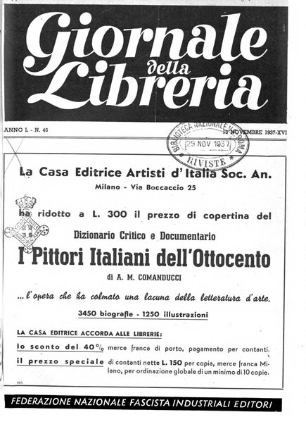 Giornale della libreria organo ufficiale della Associazione italiana editori